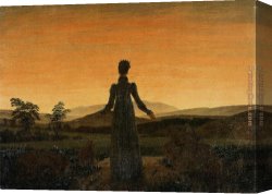 Friedrich Bamberger Canvas Paintings - Woman before the Rising Sun by Caspar David Friedrich