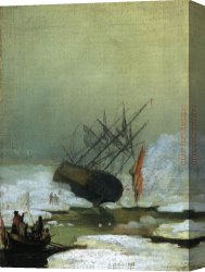 Friedrich Bamberger Canvas Paintings - Wreck in the Sea of Ice by Caspar David Friedrich