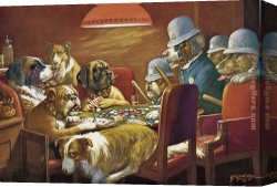 Marcellus Canvas Paintings - Pinched With Four Aces by Cassius Marcellus Coolidge