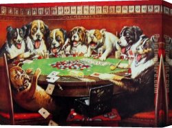 Marcellus Canvas Paintings - Poker Sympathy by Cassius Marcellus Coolidge