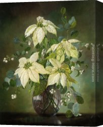 Cecil, Canvas Paintings - Still Life with Snow Berries by Cecil Kennedy