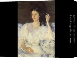 Cecilia Canvas Paintings - Girl with a Cat by Cecilia Beaux