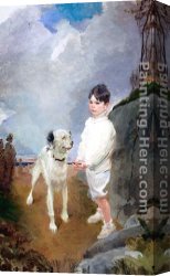 Cecilia Canvas Paintings - Lane Lovell and His Dog by Cecilia Beaux