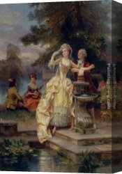 Cesare Canvas Paintings - Les Amiants by Cesare-Auguste Detti