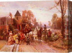 The Arrival Canvas Paintings - The Arrival of the Baby by Cesare-Auguste Detti