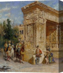 Cesare Canvas Paintings - The Procession by Cesare-Auguste Detti