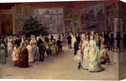 Cesare Canvas Paintings - Varnishing Day by Cesare-Auguste Detti