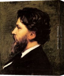 Philippe Canvas Paintings - A Portrait of Philippe Burty by Charles Auguste Emile Durand