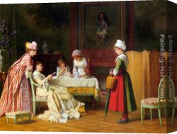 Charles Baugniet Canvas Paintings - A Letter of Recommendation by Charles Baugniet