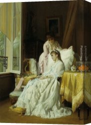 Charles Baugniet Canvas Paintings - The Convalescent by Charles Baugniet