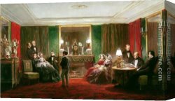 Fiacre Rue Bonaparte Canvas Paintings - Interior of a Salon on Rue de Gramont by Charles Giraud