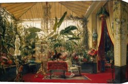 Charles Baugniet Canvas Paintings - Veranda de la Princesse Mathilde I by Charles Giraud