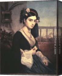 Charles Baugniet Canvas Paintings - Oriental Lady by Charles Gleyre