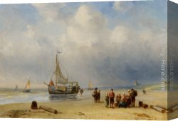 Bringing in The Hay Canvas Paintings - Bringing in the catch by Charles Henri Joseph Leickert