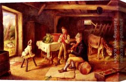 Gingerbread Cottage Canvas Paintings - A Cottage Concert by Charles Hunt