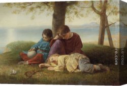 Repose Canvas Paintings - Noontide Repose by Charles Lucy
