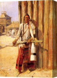 Buffalo Canvas Paintings - Buffalo Coat by Charles Marion Russell