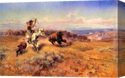 Hunters Canvas Paintings - Horse of the Hunter by Charles Marion Russell