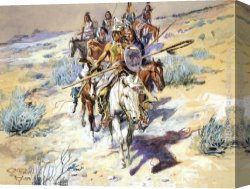 The Cart Or Return From Haymaking Canvas Paintings - Return of the Warriors by Charles Marion Russell