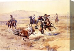 Russell Canvas Paintings - The Renegade by Charles Marion Russell