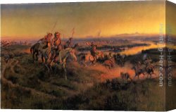 Salute Canvas Paintings - The Salute of the Robe Trade by Charles Marion Russell