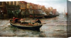 Home Canvas Paintings - Home at Last by Charles Napier Hemy