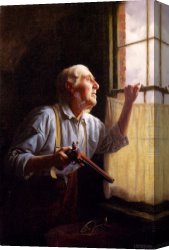 Charles Spencelayh Canvas Paintings - Zeppelins by Charles Spencelayh