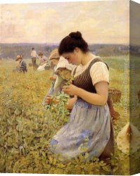 Two Peasant Women in The Peat Fields Canvas Paintings - Women in the Fields by Charles Sprague Pearce