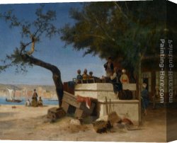 Cafe Canvas Paintings - An Eastern Cafe by Charles Theodore Frere