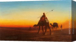 Frere Canvas Paintings - Caravanne au Couche-Sol by Charles Theodore Frere