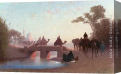 Frere Canvas Paintings - Environs du Caire by Charles Theodore Frere