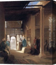 Caf Canvas Paintings - Interior of a Moorish Caf&eacute; by Charles Theodore Frere