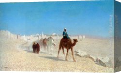 Porte Canvas Paintings - Jerusalem, Cote de la Porte de Jaffe by Charles Theodore Frere