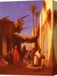 Frere Canvas Paintings - Street In Damascus and Street In Cairo A Pair of Painting (Pic 1)s by Charles Theodore Frere