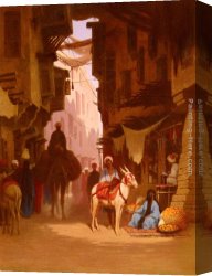 Frere Canvas Paintings - The Souk by Charles Theodore Frere