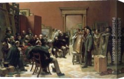 Royal Canvas Paintings - The Council of the Royal Academy Selecting Pictures for Exhibition by Charles West Cope