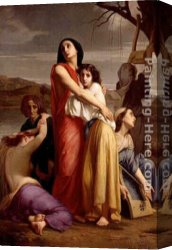 Femme Canvas Paintings - Les Femmes de J&eacute;rusalem captives &agrave; Babylone by Charles Zacharie Landelle