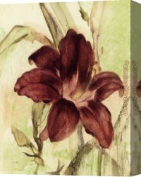 Cheri Canvas Paintings - Burgundy Day Lily by Cheri Blum