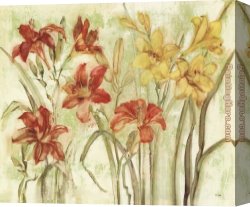 Cheri Canvas Paintings - Day Lily Garden by Cheri Blum