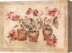 Cheri Canvas Paintings - Potted Roses II by Cheri Blum