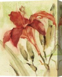 Cheri Canvas Paintings - Red Day Lily by Cheri Blum