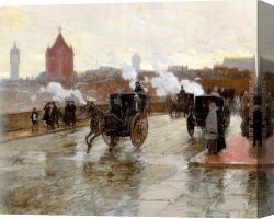 Childe Canvas Paintings - Clearing Sunset by childe hassam