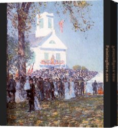 Childe Canvas Paintings - County Fair New England by childe hassam