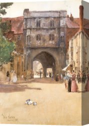 Childe Canvas Paintings - Gateway at Canterbury by childe hassam