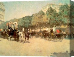 Day) Canvas Paintings - Grand Prix Day by childe hassam