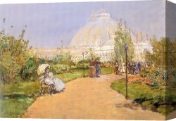 Childe Canvas Paintings - Horticultural Building by childe hassam