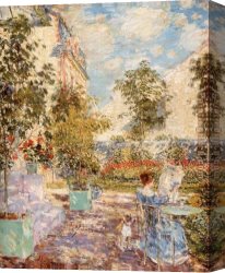 Childe Canvas Paintings - In a French Garden by childe hassam