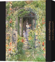 Childe Canvas Paintings - Isles of Shoals Garden by childe hassam