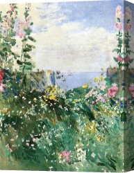 Isle Canvas Paintings - Isles of Shoals Garden, Appledore by childe hassam