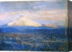 Childe Canvas Paintings - Mount Hood by childe hassam